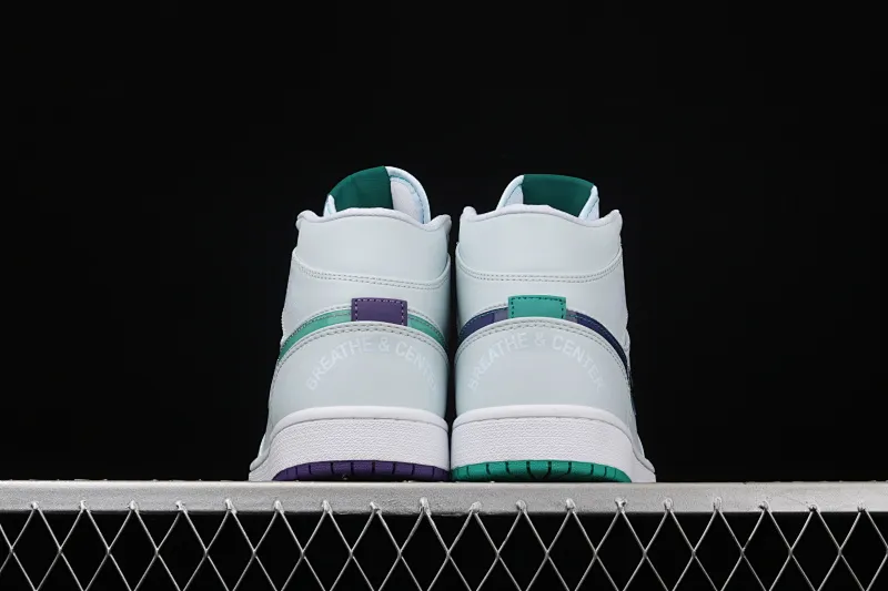 All categories Air Jordan Jordan series basketball shoes Air Jordan 1 High Air Jordan 1 Breathe CenterAJ1 Joe 1 mid-top white green purple mandarin duck CW5853-100